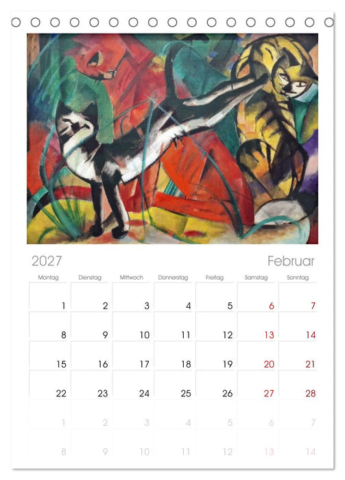 Expressionistische Tierwelten (CALVENDO Tischplaner A5H 2027)
