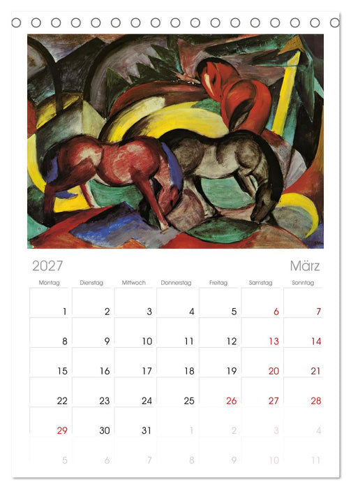 Expressionistische Tierwelten (CALVENDO Tischplaner A5H 2027)