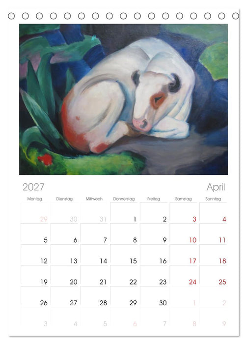Expressionistische Tierwelten (CALVENDO Tischplaner A5H 2027)