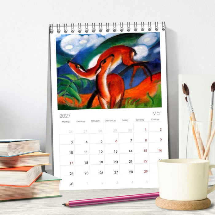 Expressionistische Tierwelten (CALVENDO Tischplaner A5H 2027)