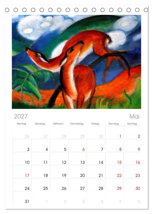 Expressionistische Tierwelten (CALVENDO Tischplaner A5H 2027)