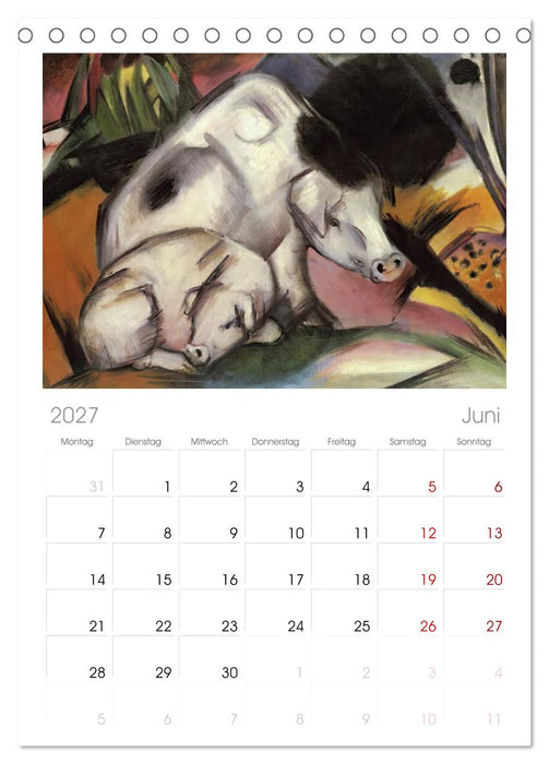 Expressionistische Tierwelten (CALVENDO Tischplaner A5H 2027)