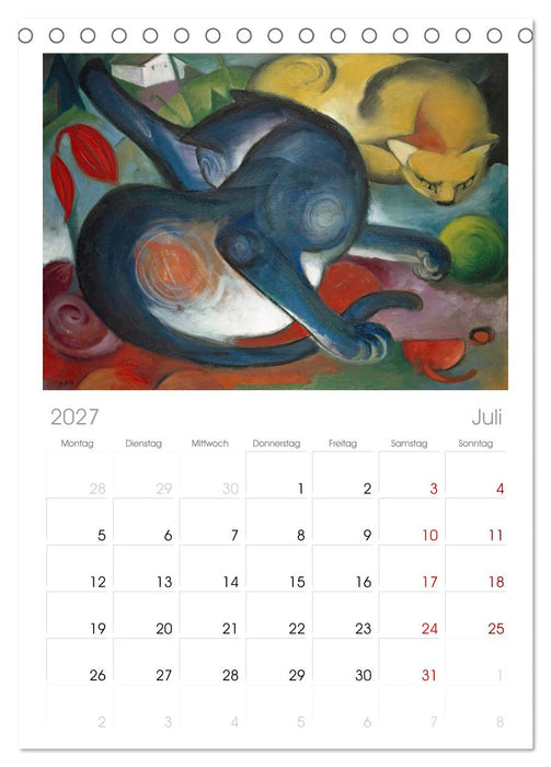 Expressionistische Tierwelten (CALVENDO Tischplaner A5H 2027)