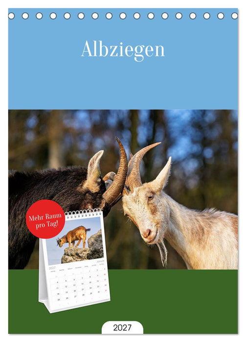 Albziegen (CALVENDO Tischplaner A5H 2027)
