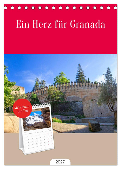 Ein Herz für Granada (CALVENDO Tischplaner A5H 2027)