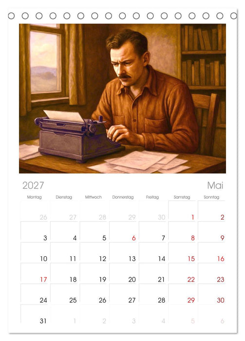 John Steinbeck (CALVENDO Tischplaner A5H 2027)