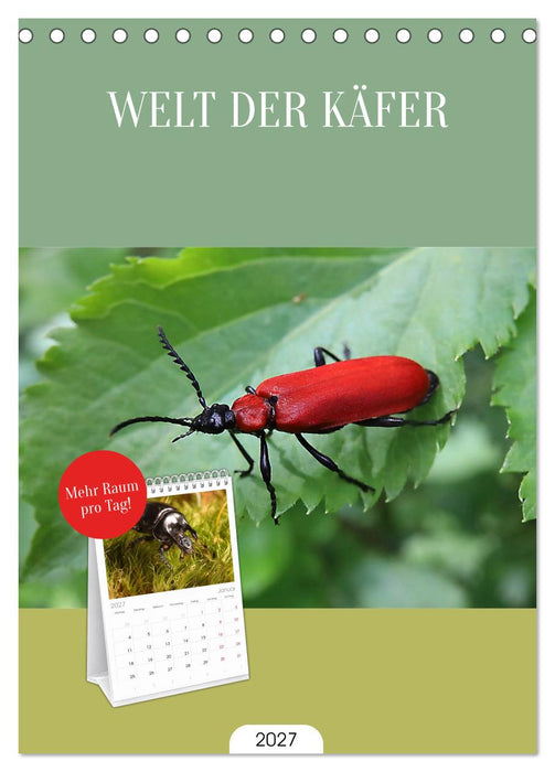WELT DER KÄFER (CALVENDO Tischplaner A5H 2027)