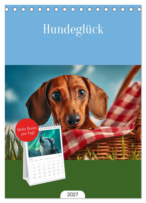 Hundeglück (CALVENDO Tischplaner A5H 2027)