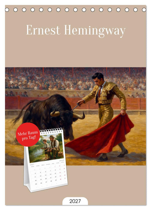 Ernest Hemingway (CALVENDO Tischplaner A5H 2027)