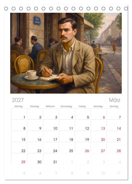 Ernest Hemingway (CALVENDO Tischplaner A5H 2027)