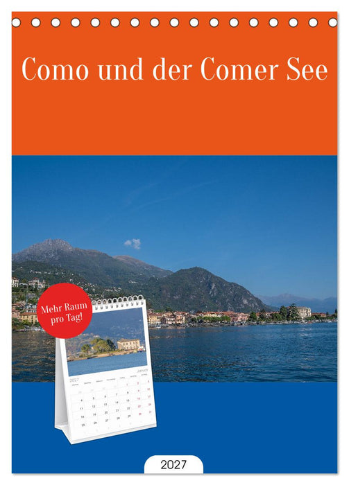 Como und der Comer See (CALVENDO Tischplaner A5H 2027)
