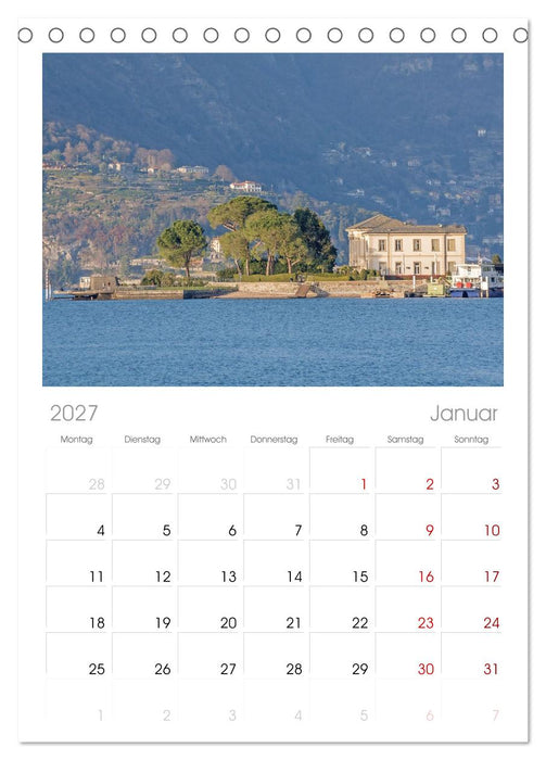 Como und der Comer See (CALVENDO Tischplaner A5H 2027)