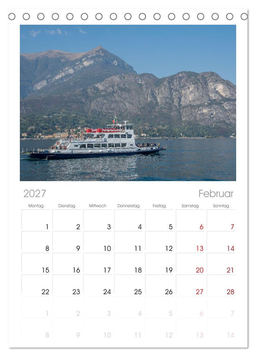 Como und der Comer See (CALVENDO Tischplaner A5H 2027)