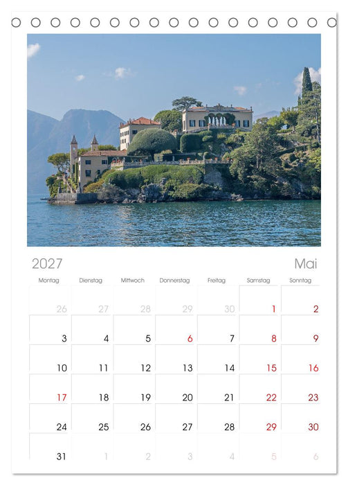 Como und der Comer See (CALVENDO Tischplaner A5H 2027)