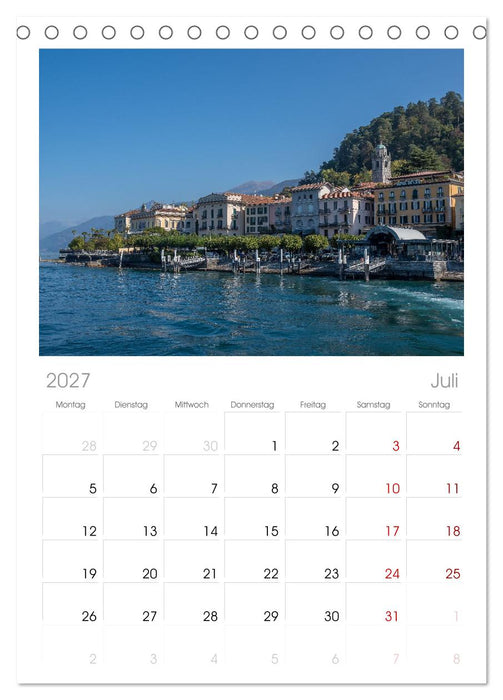 Como und der Comer See (CALVENDO Tischplaner A5H 2027)