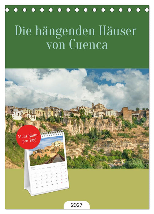 Die hängenden Häuser von Cuenca (CALVENDO Tischplaner A5H 2027)