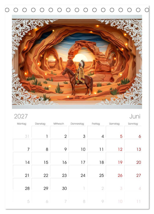 Wild West Dioramas (CALVENDO Tischplaner A5H 2027)