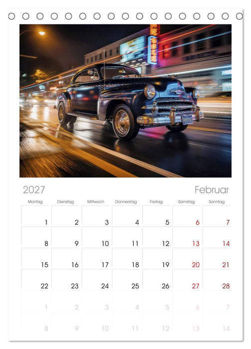 Hot Road - Oldtimer Nostalgie (CALVENDO Tischplaner A5H 2027)