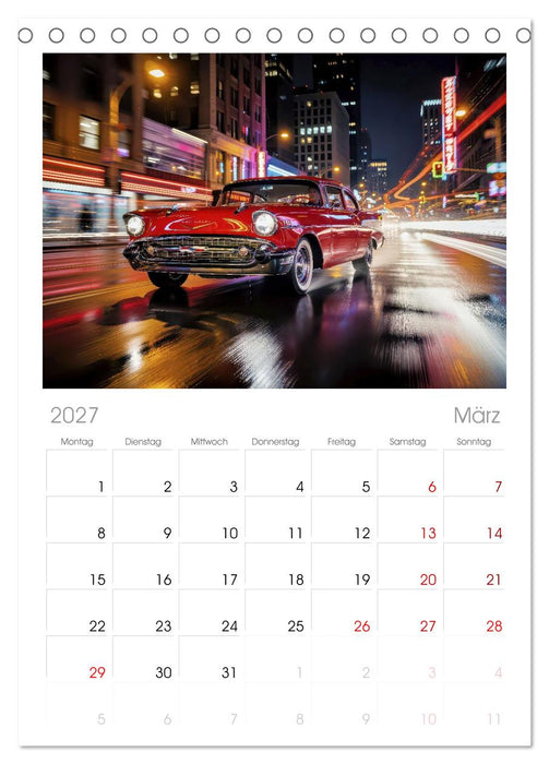 Hot Road - Oldtimer Nostalgie (CALVENDO Tischplaner A5H 2027)