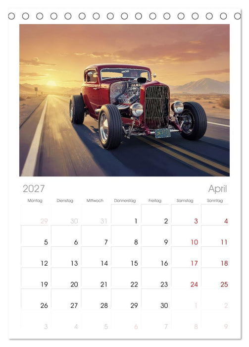 Hot Road - Oldtimer Nostalgie (CALVENDO Tischplaner A5H 2027)
