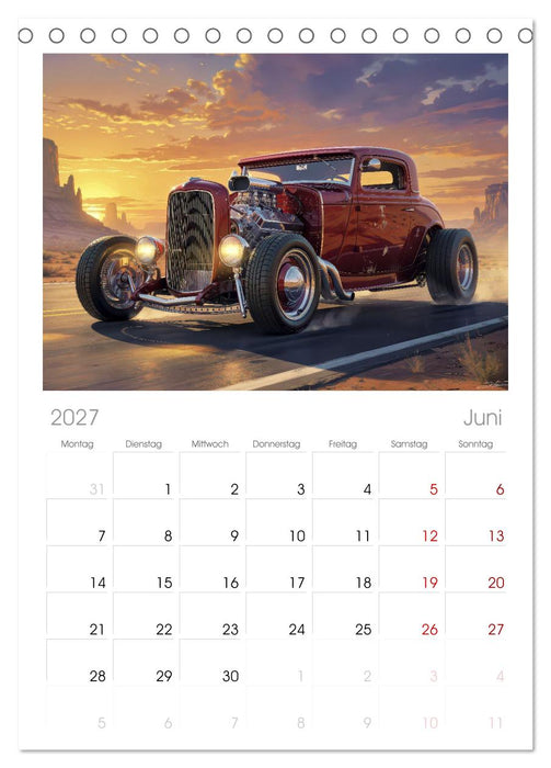 Hot Road - Oldtimer Nostalgie (CALVENDO Tischplaner A5H 2027)