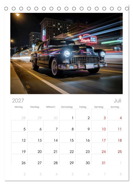Hot Road - Oldtimer Nostalgie (CALVENDO Tischplaner A5H 2027)