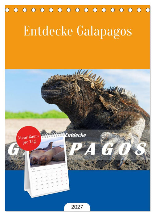 Entdecke Galapagos (CALVENDO Tischplaner A5H 2027)