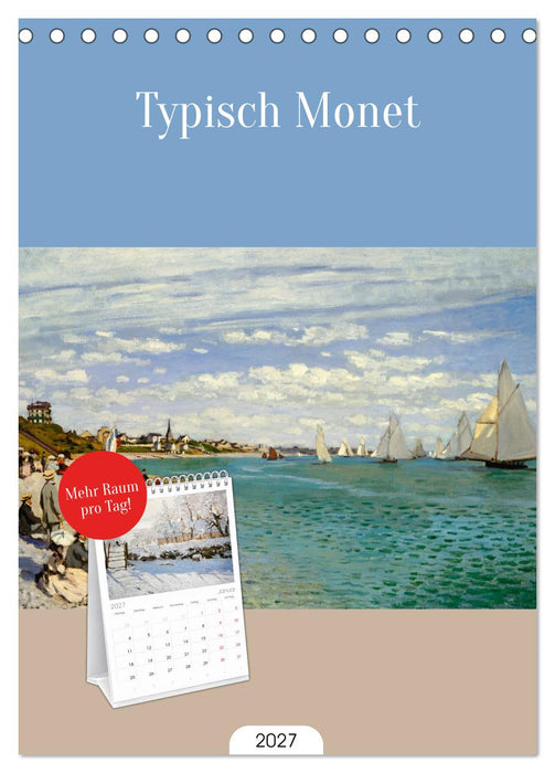 Typisch Monet (CALVENDO Tischplaner A5H 2027)