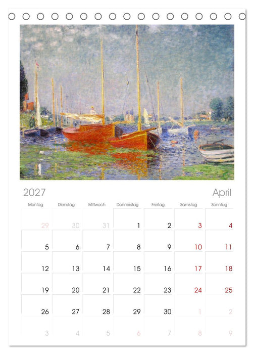 Typisch Monet (CALVENDO Tischplaner A5H 2027)