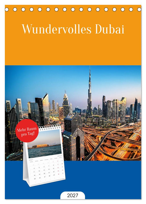 Wundervolles Dubai (CALVENDO Tischplaner A5H 2027)