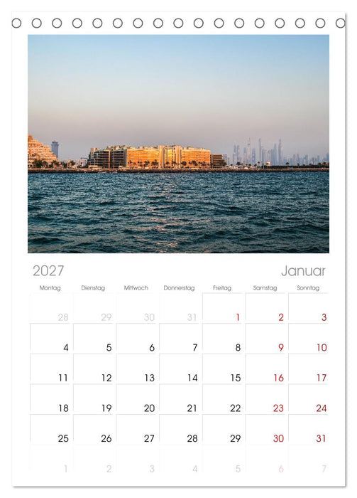 Wundervolles Dubai (CALVENDO Tischplaner A5H 2027)