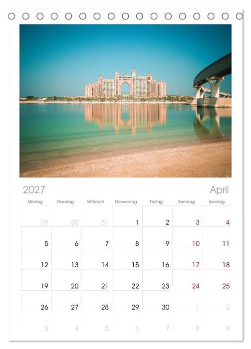 Wundervolles Dubai (CALVENDO Tischplaner A5H 2027)