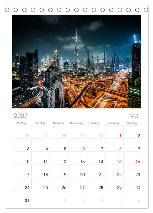 Wundervolles Dubai (CALVENDO Tischplaner A5H 2027)