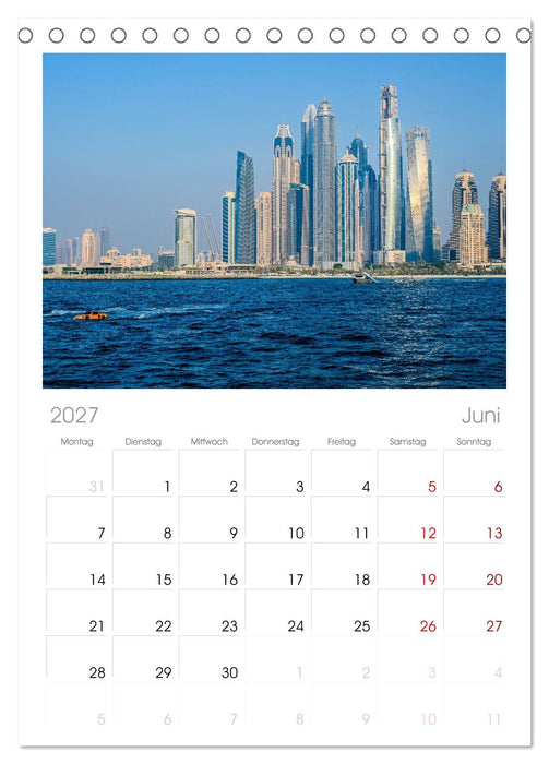 Wundervolles Dubai (CALVENDO Tischplaner A5H 2027)