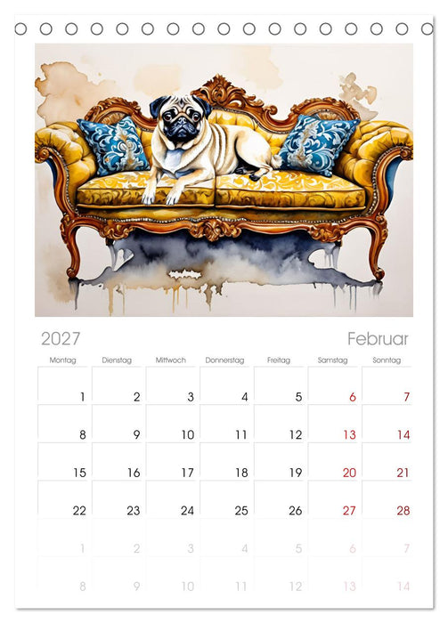 Hundeträume (CALVENDO Tischplaner A5H 2027)