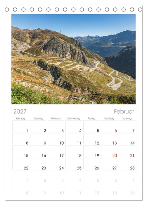 Schweizer Alpenpässe (CALVENDO Tischplaner A5H 2027)