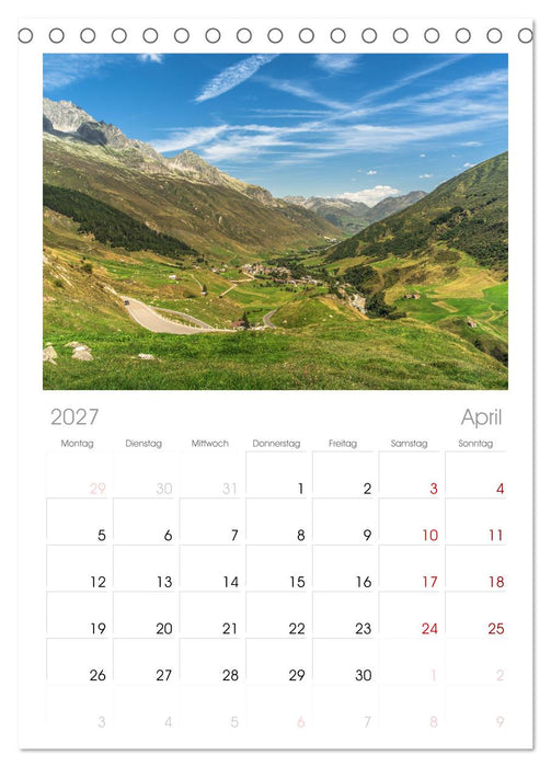 Schweizer Alpenpässe (CALVENDO Tischplaner A5H 2027)