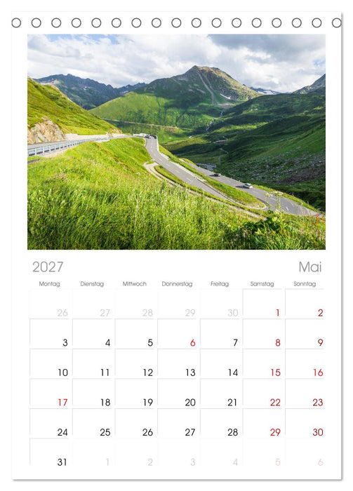 Schweizer Alpenpässe (CALVENDO Tischplaner A5H 2027)