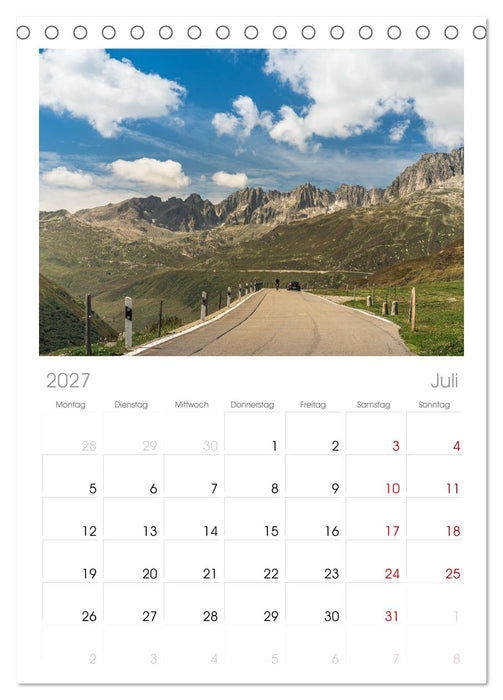 Schweizer Alpenpässe (CALVENDO Tischplaner A5H 2027)