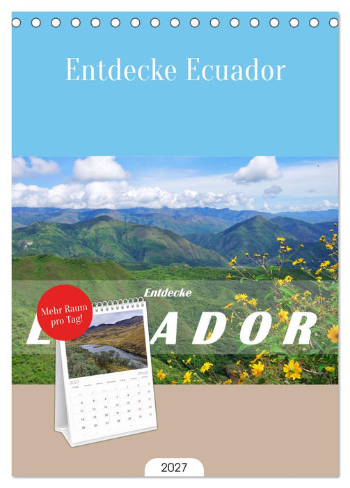 Entdecke Ecuador (CALVENDO Tischplaner A5H 2027)