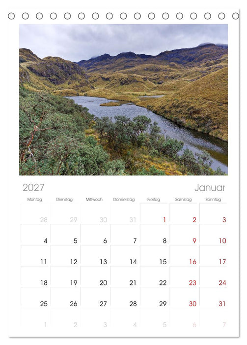 Entdecke Ecuador (CALVENDO Tischplaner A5H 2027)