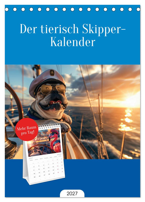 Der tierisch Skipper-Kalender (CALVENDO Tischplaner A5H 2027)