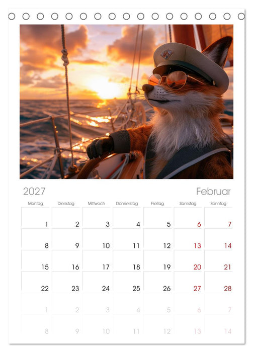 Der tierisch Skipper-Kalender (CALVENDO Tischplaner A5H 2027)