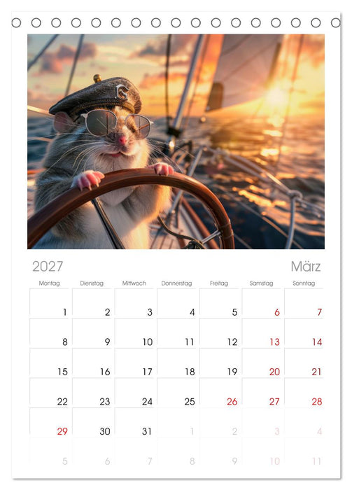 Der tierisch Skipper-Kalender (CALVENDO Tischplaner A5H 2027)