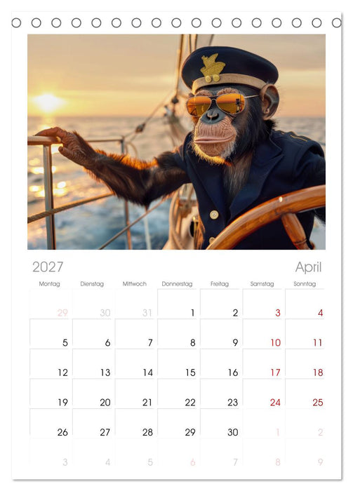 Der tierisch Skipper-Kalender (CALVENDO Tischplaner A5H 2027)