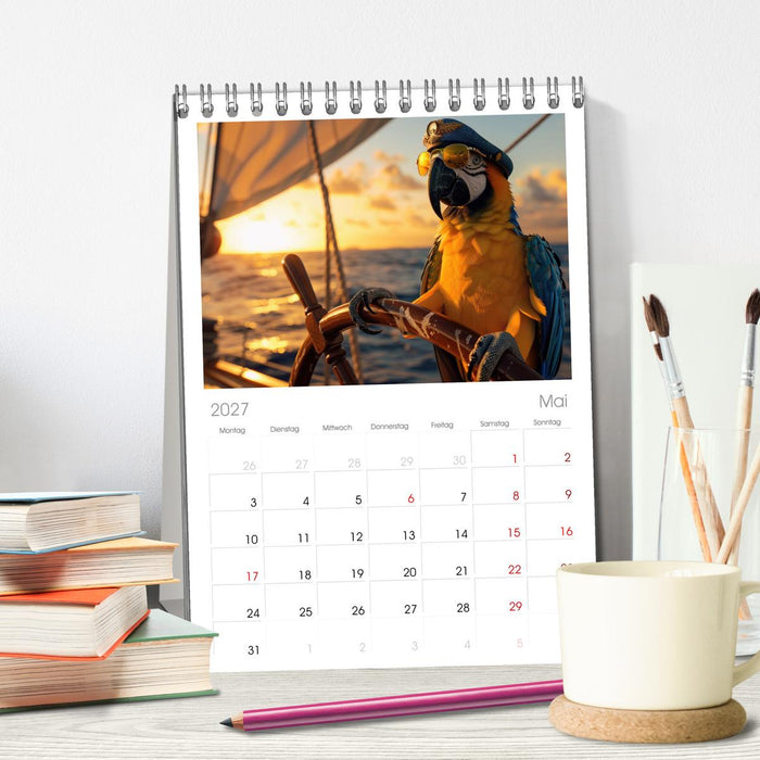 Der tierisch Skipper-Kalender (CALVENDO Tischplaner A5H 2027)