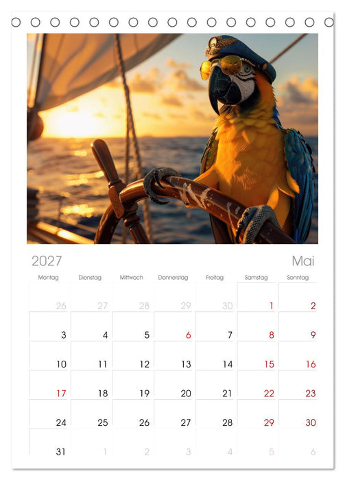 Der tierisch Skipper-Kalender (CALVENDO Tischplaner A5H 2027)