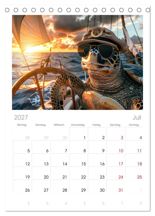 Der tierisch Skipper-Kalender (CALVENDO Tischplaner A5H 2027)