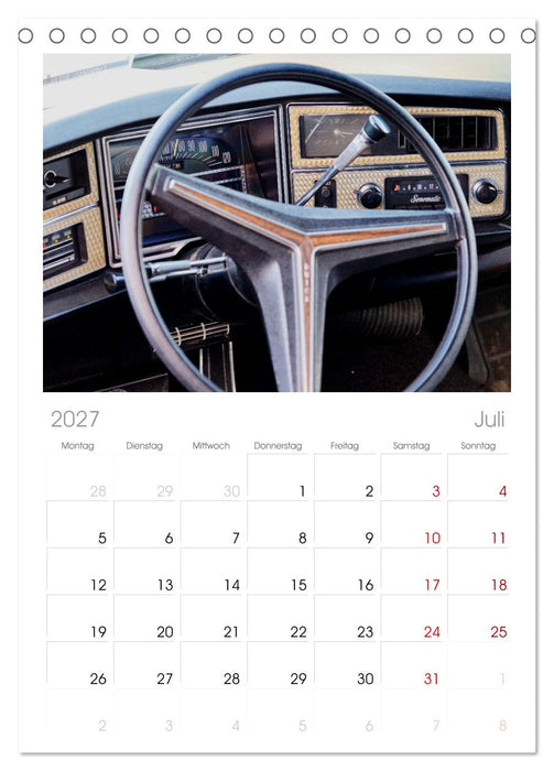 Oldtimer Innenansichten (CALVENDO Tischplaner A5H 2027)