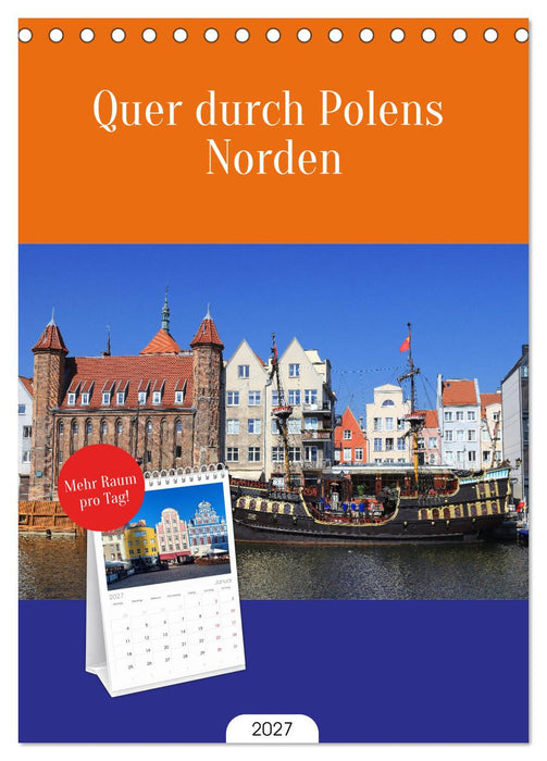 Quer durch Polens Norden (CALVENDO Tischplaner A5H 2027)